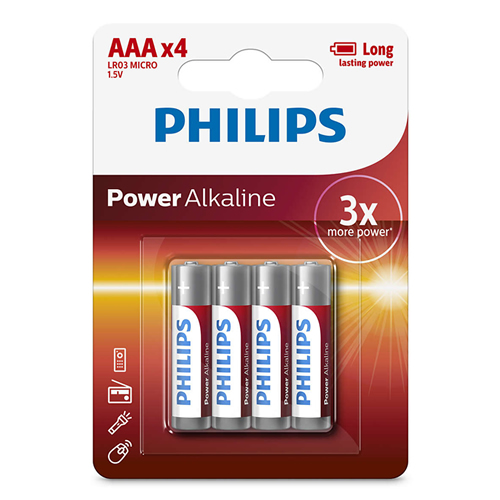 Pilas | Alcalina AAA - Pack x4 - Philips
