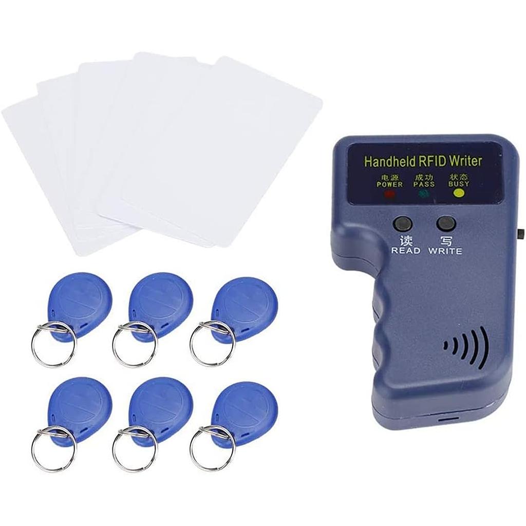 Misaso-copiadora de tarjetas RFID portátil, 125KHz ID (EM4100//AWID), lector duplicador y escritor con 6 tarjetas grabables + 6 grabables