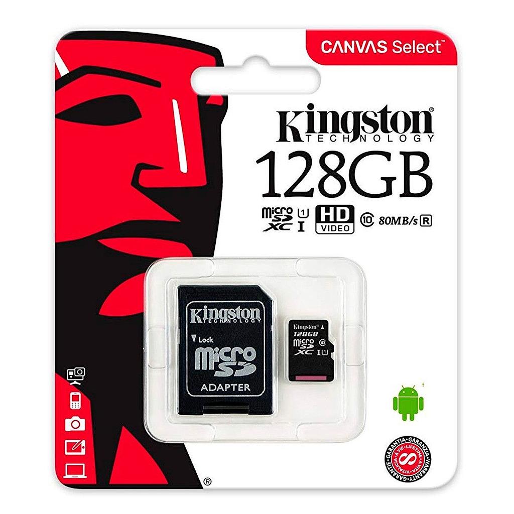 Memoria Micro SD 128GB clase 10 Kingston